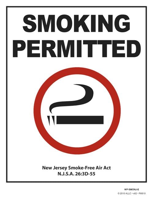 New Jersey No Smoking and Smoking Permitted Posters 125925