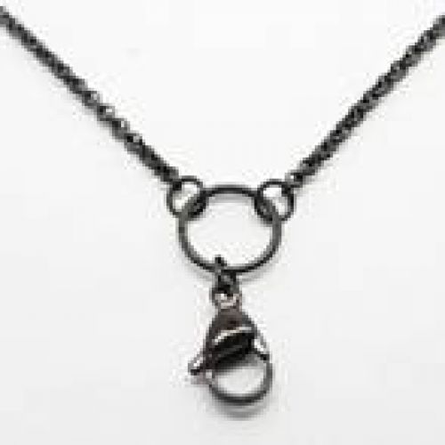Black Heart Stainless Steel Locket with 30