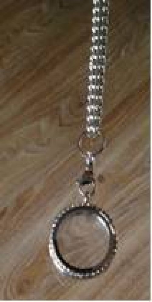 Orgami Silver Stainless Steel Locket with Chain 108401